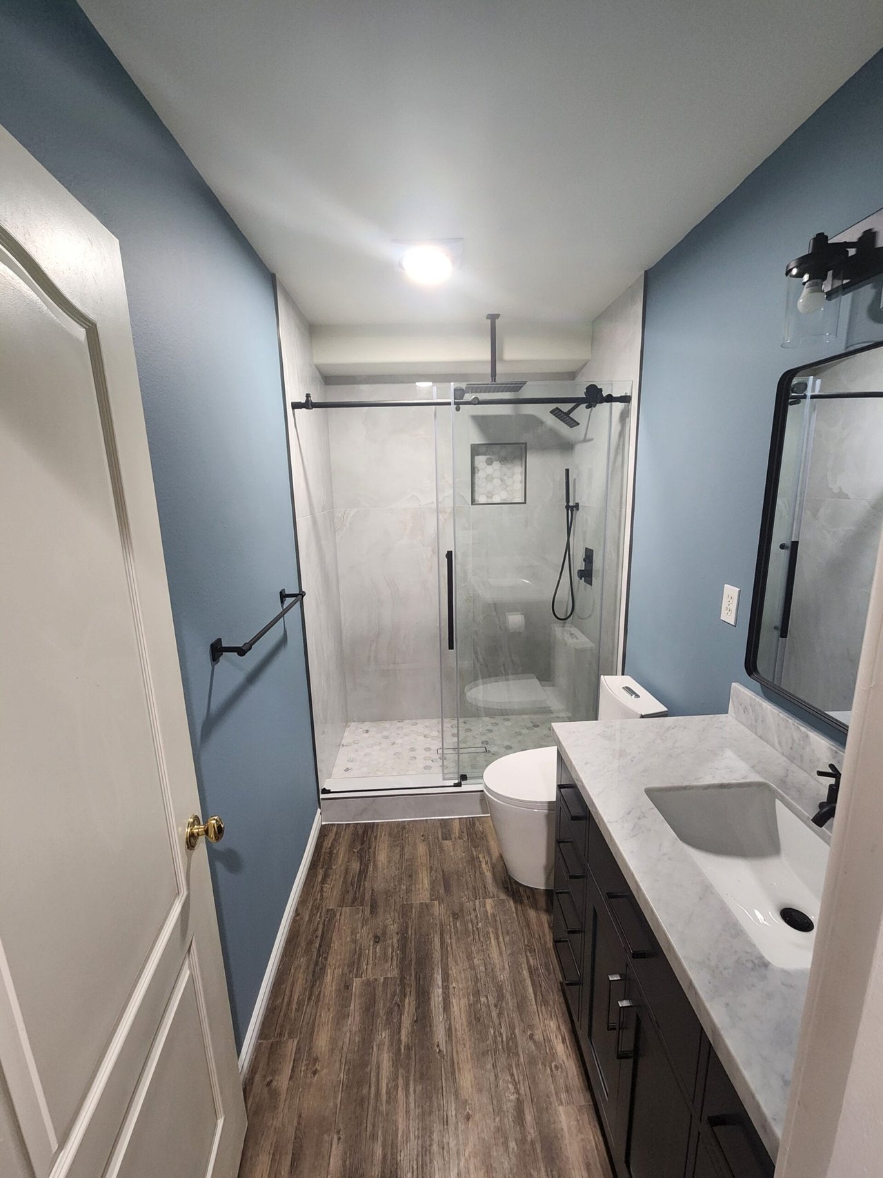 After: Glass-Shower Bathroom Remodeling, Park Slope, Brooklyn