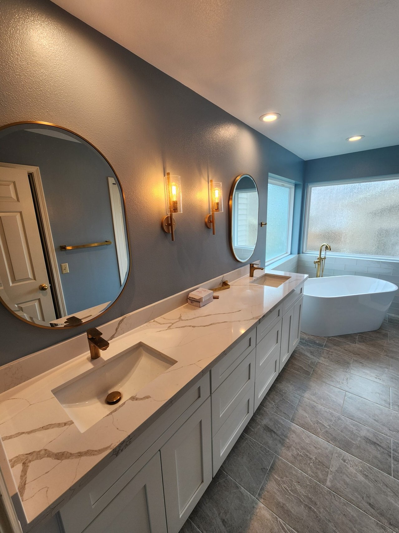 After: Gold-Fixture Bathroom Renovation, Carroll Gardens, Brooklyn